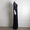 Ba&sh Navy Blue Crochet Short Sleeve Maxi Dress