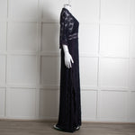Ba&sh Navy Blue Crochet Short Sleeve Maxi Dress