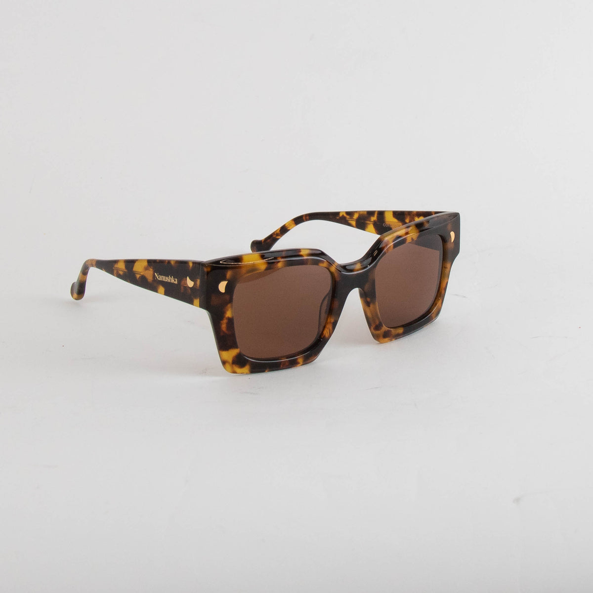 Nanushka Cordia Dark Amber Square Frame Sunglasses