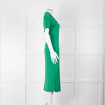 Bimba y Lola Green Collared T-Shirt Midi Dress