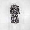 Luisa Cerano Black and White Hibiscus Print Dress