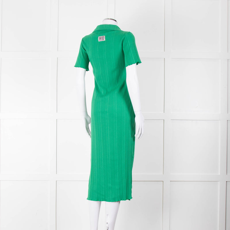 Bimba y Lola Green Collared T-Shirt Midi Dress