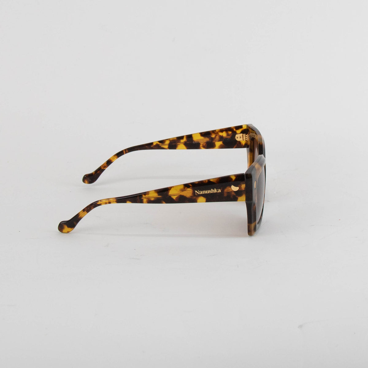 Nanushka Cordia Dark Amber Square Frame Sunglasses