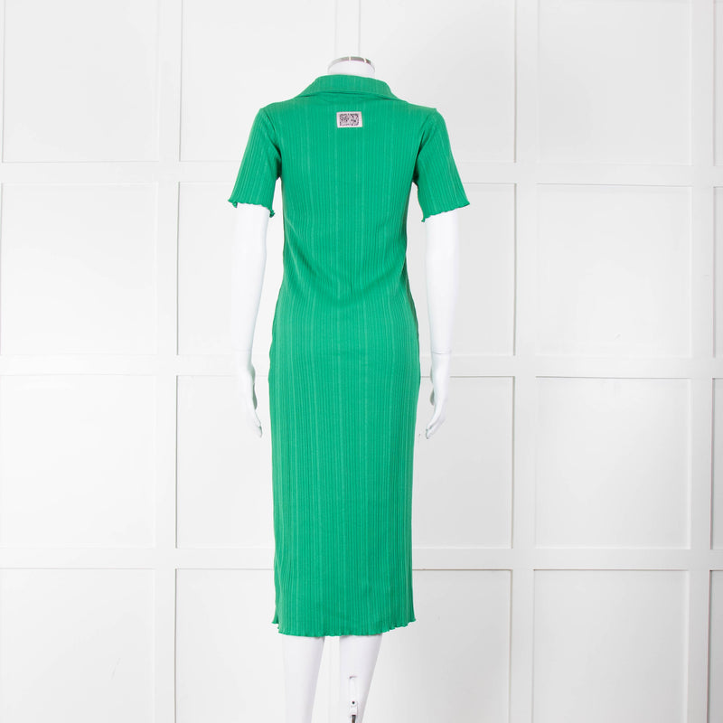 Bimba y Lola Green Collared T-Shirt Midi Dress