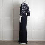Ba&sh Navy Blue Crochet Short Sleeve Maxi Dress