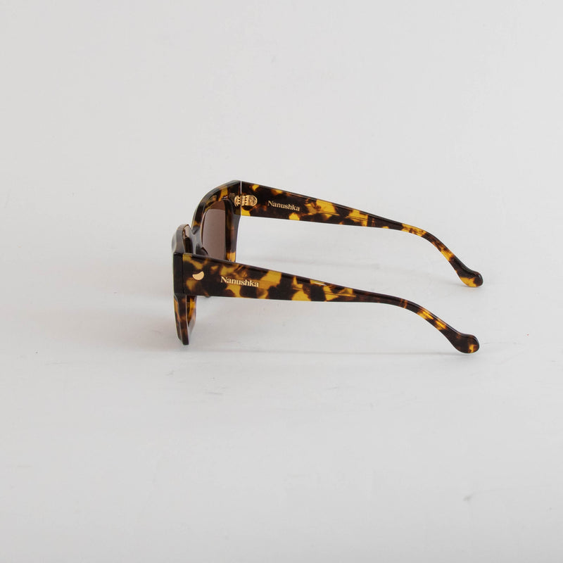 Nanushka Cordia Dark Amber Square Frame Sunglasses