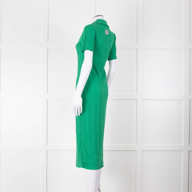 Bimba y Lola Green Collared T-Shirt Midi Dress
