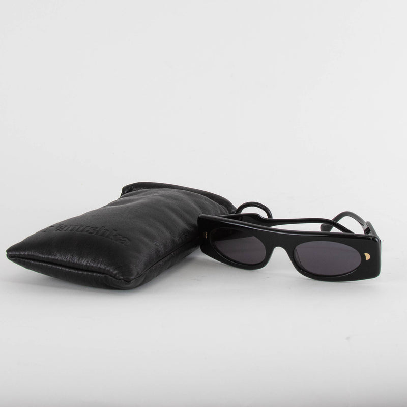 Nanushka Ruthie Black Visior Style Sunglasses