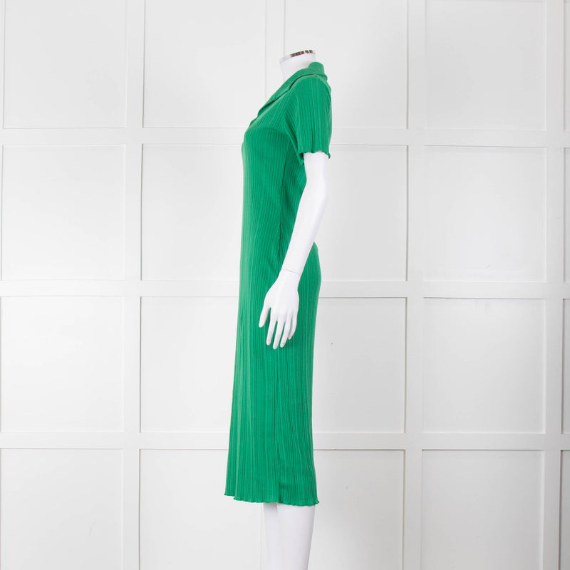 Bimba y Lola Green Collared T-Shirt Midi Dress