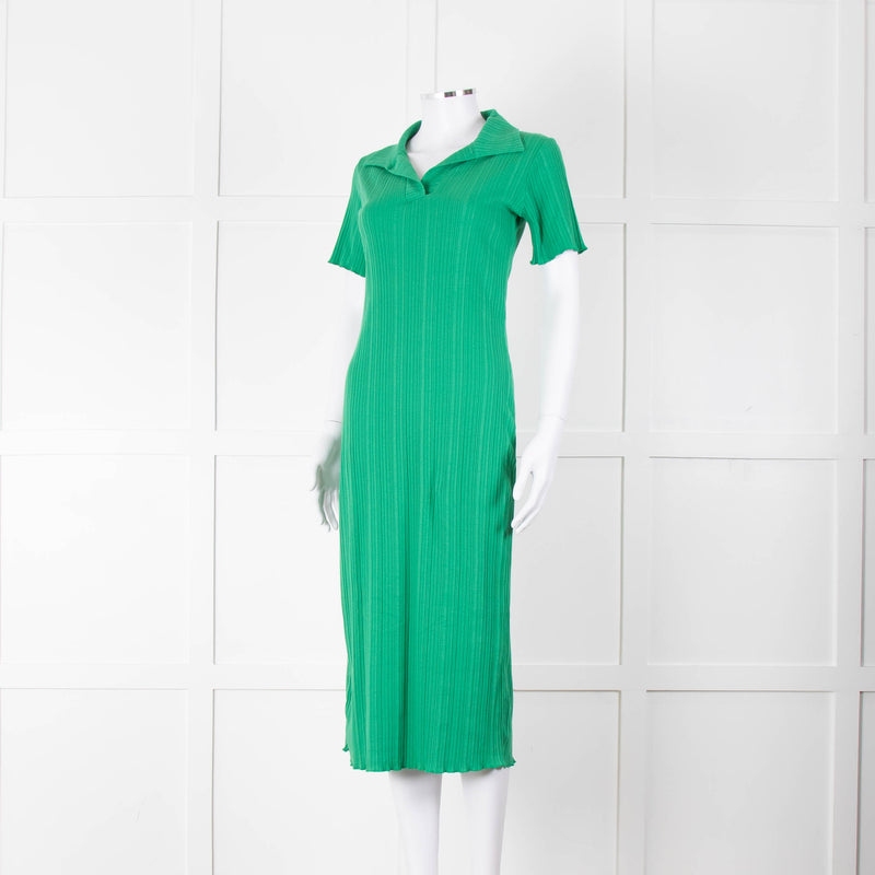 Bimba y Lola Green Collared T-Shirt Midi Dress