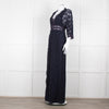 Ba&sh Navy Blue Crochet Short Sleeve Maxi Dress