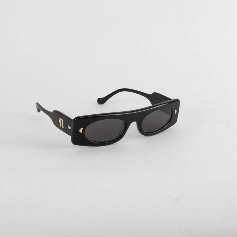 Nanushka Ruthie Black Visior Style Sunglasses
