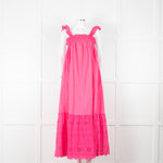 Axel Pink Cotton Broderie Hem Maxi Dress