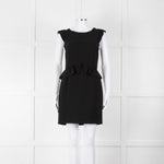 Sandro Black Sleeveless Dress With Peplum Waist Detail