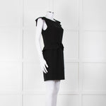 Sandro Black Sleeveless Dress With Peplum Waist Detail