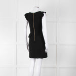 Sandro Black Sleeveless Dress With Peplum Waist Detail