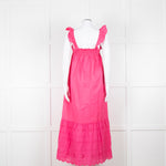 Axel Pink Cotton Broderie Hem Maxi Dress