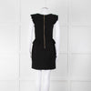 Sandro Black Sleeveless Dress With Peplum Waist Detail