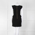 Sandro Black Sleeveless Dress With Peplum Waist Detail