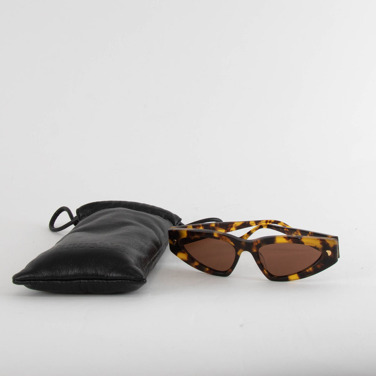 Nanushka Crista Dark Amber Tapered Lens Sunglasses