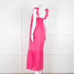 Axel Pink Cotton Broderie Hem Maxi Dress