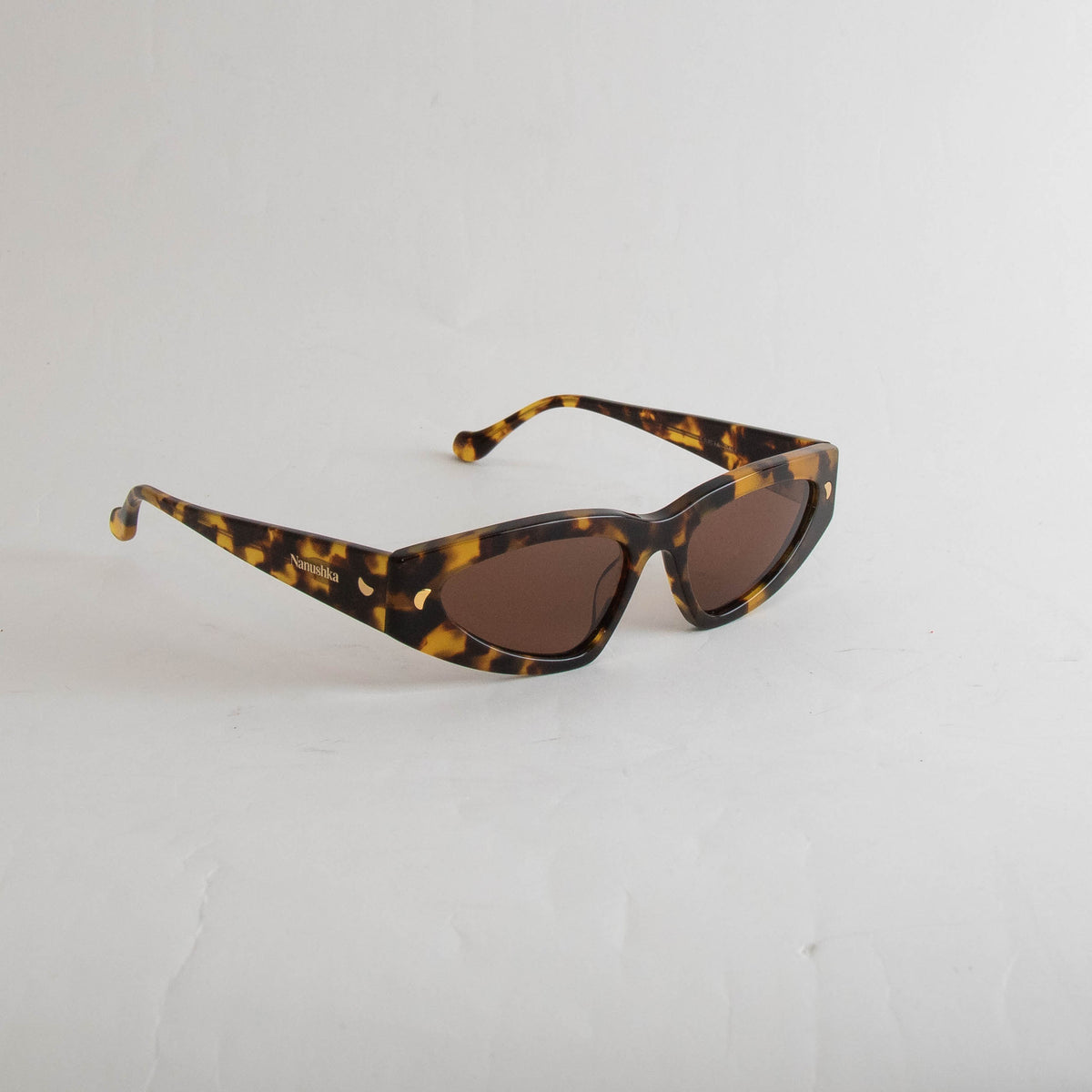 Nanushka Crista Dark Amber Tapered Lens Sunglasses