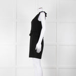 Sandro Black Sleeveless Dress With Peplum Waist Detail