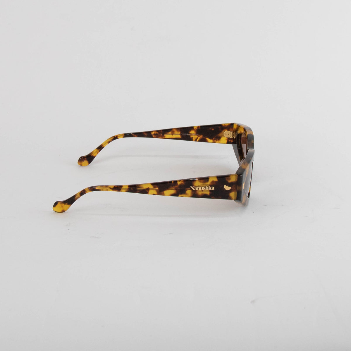 Nanushka Crista Dark Amber Tapered Lens Sunglasses