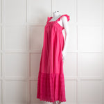 Axel Pink Cotton Broderie Hem Maxi Dress