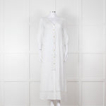 Heidi Klein White 3/4 Sleeve Midi Sun Dress