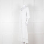 Heidi Klein White 3/4 Sleeve Midi Sun Dress