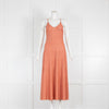 Sandro Orange Metallic Knit Strappy Dress
