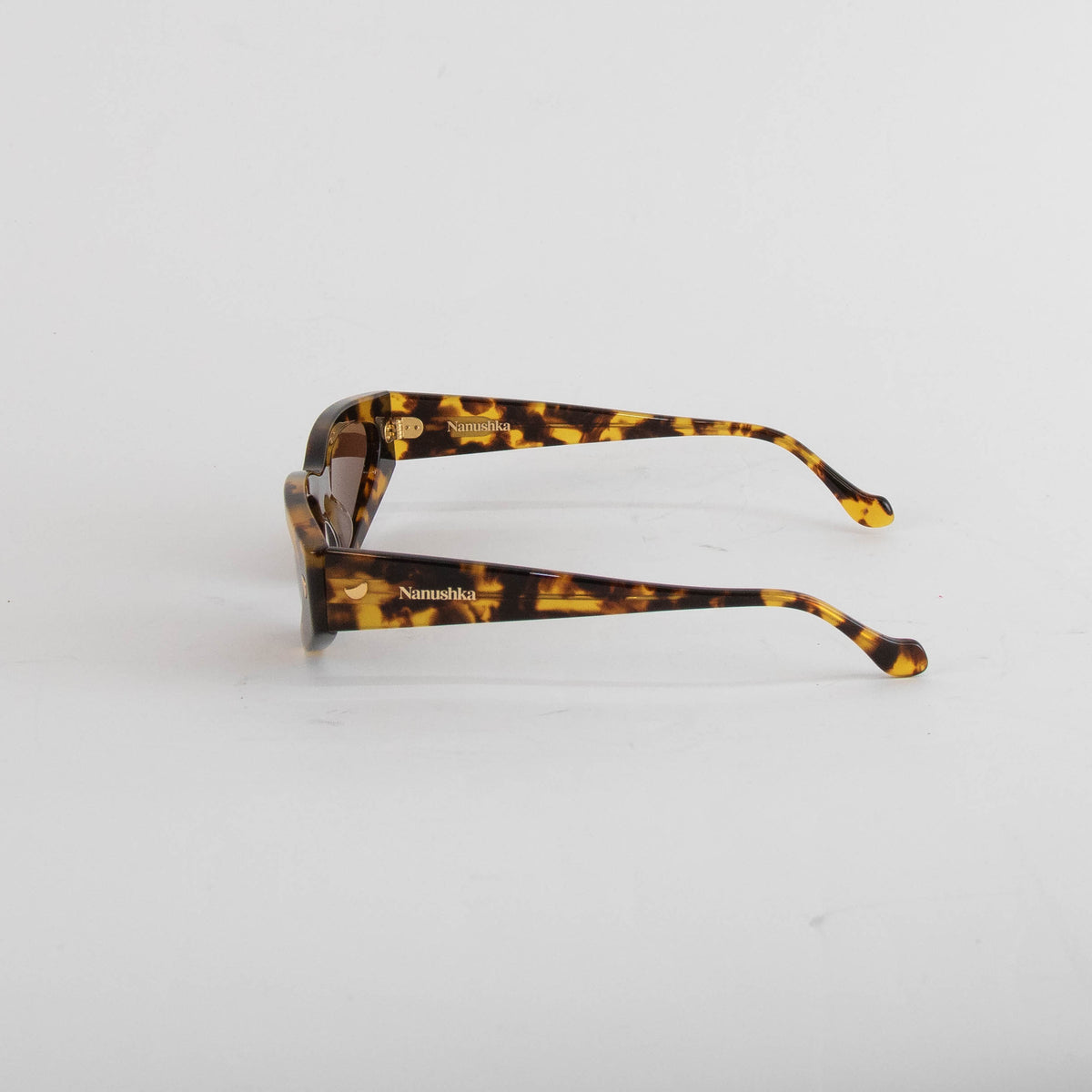 Nanushka Crista Dark Amber Tapered Lens Sunglasses