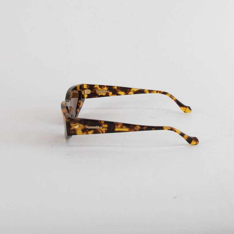 Nanushka Crista Dark Amber Tapered Lens Sunglasses