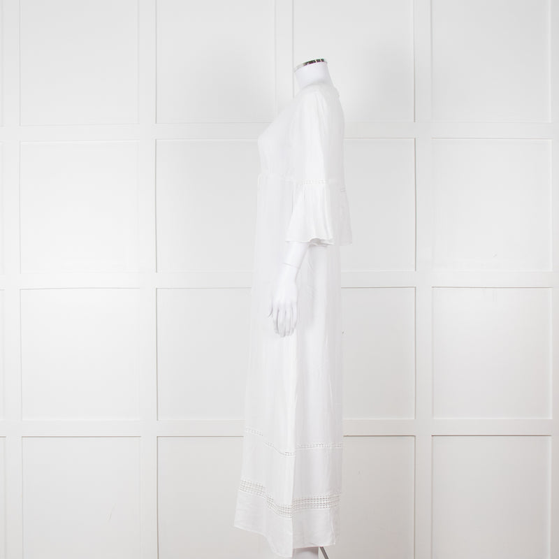 Heidi Klein White 3/4 Sleeve Midi Sun Dress