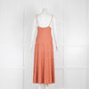 Sandro Orange Metallic Knit Strappy Dress