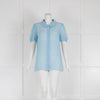 Dolce & Gabbana Pale Blue Short Sleeve Silk Blouse