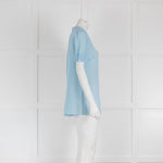 Dolce & Gabbana Pale Blue Short Sleeve Silk Blouse