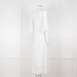 Heidi Klein White 3/4 Sleeve Midi Sun Dress