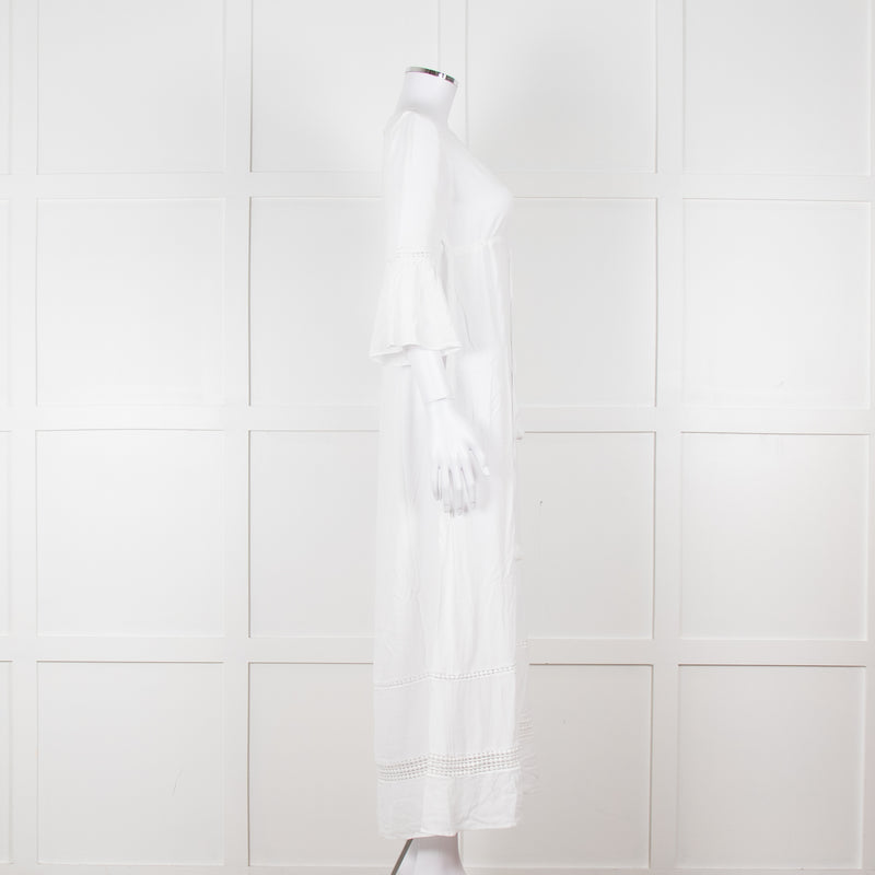 Heidi Klein White 3/4 Sleeve Midi Sun Dress