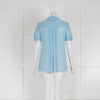 Dolce & Gabbana Pale Blue Short Sleeve Silk Blouse