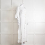 Heidi Klein White 3/4 Sleeve Midi Sun Dress