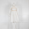 Molly Goddard White Beige Pouf Sleeve Cotton Dress