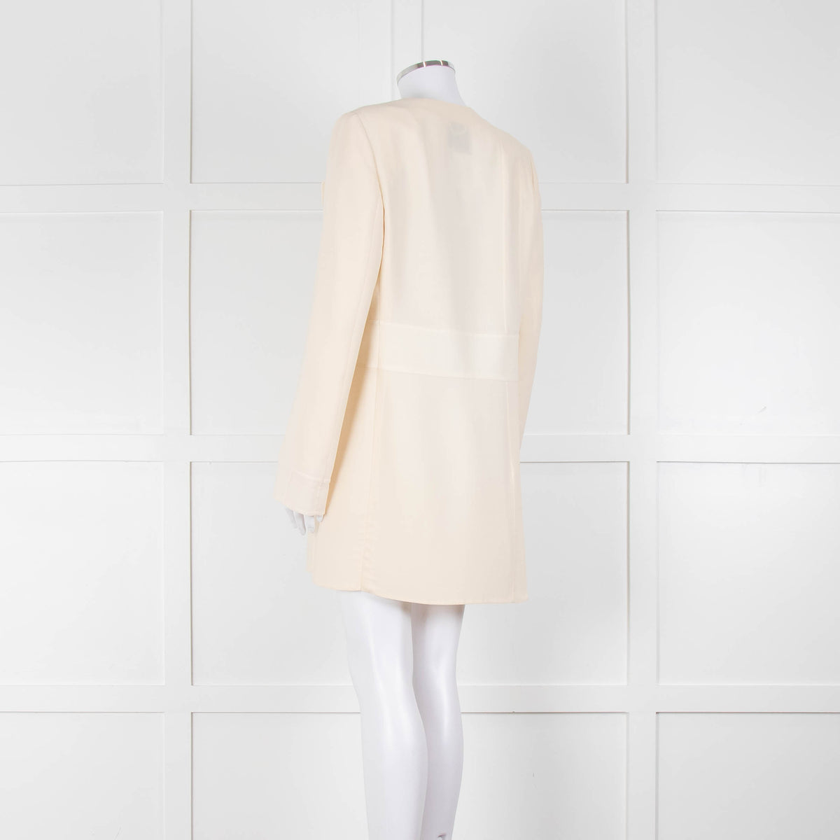 Akris Cream Crepe Open Lapel Dress Blazer