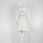 Molly Goddard White Beige Pouf Sleeve Cotton Dress