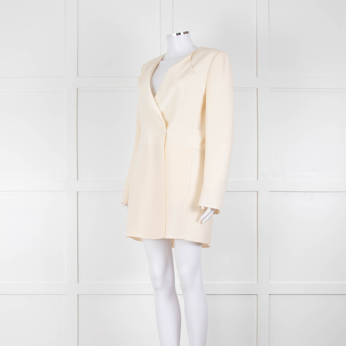 Akris Cream Crepe Open Lapel Dress Blazer