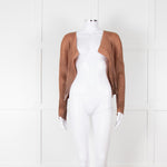 Pleats Please Caramel Brown Ombre Detail Short Jacket