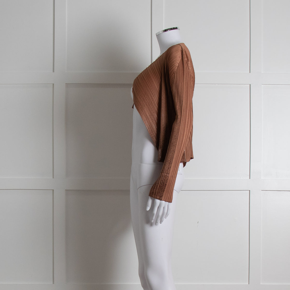 Pleats Please Caramel Brown Ombre Detail Short Jacket