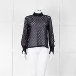 Sandro Navy Lace Top with Slip