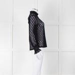 Sandro Navy Lace Top with Slip